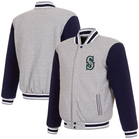 Seattle Mariners JH Design Reversible Fleece Jacket - Picture 1 of 5